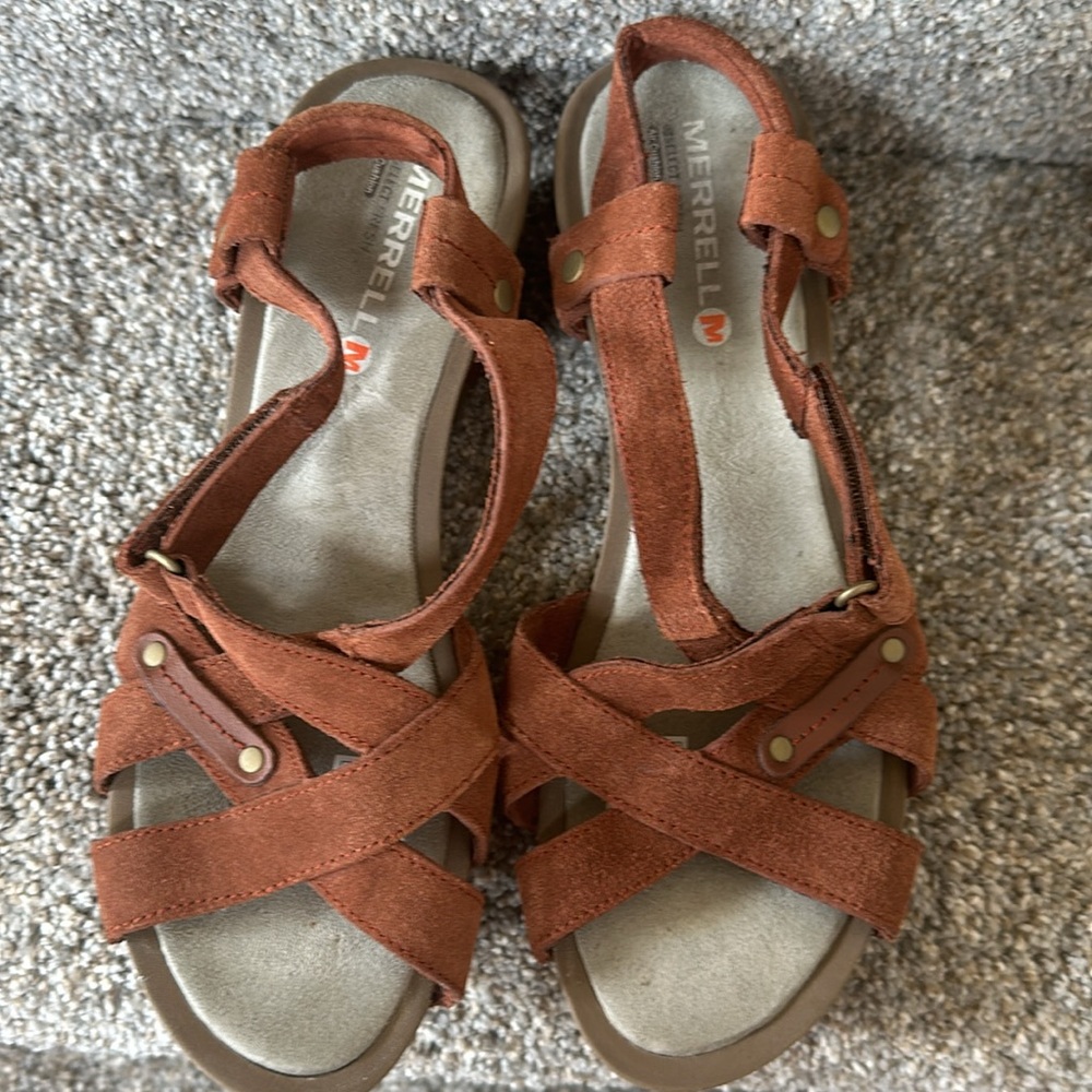 Merrell Select Fresh Air Cushion Suede Sandals-Nearly New - Picture 7 of 8